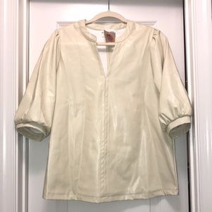 NWT First Love Faux Leather Top
